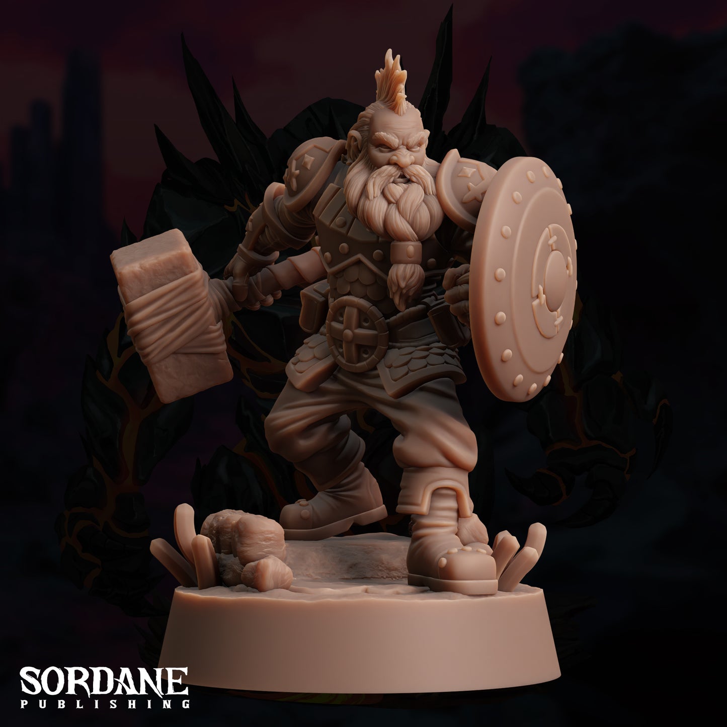 a statue of a man with a sword and shield