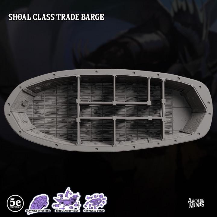 a model of a boat with a shelf on it