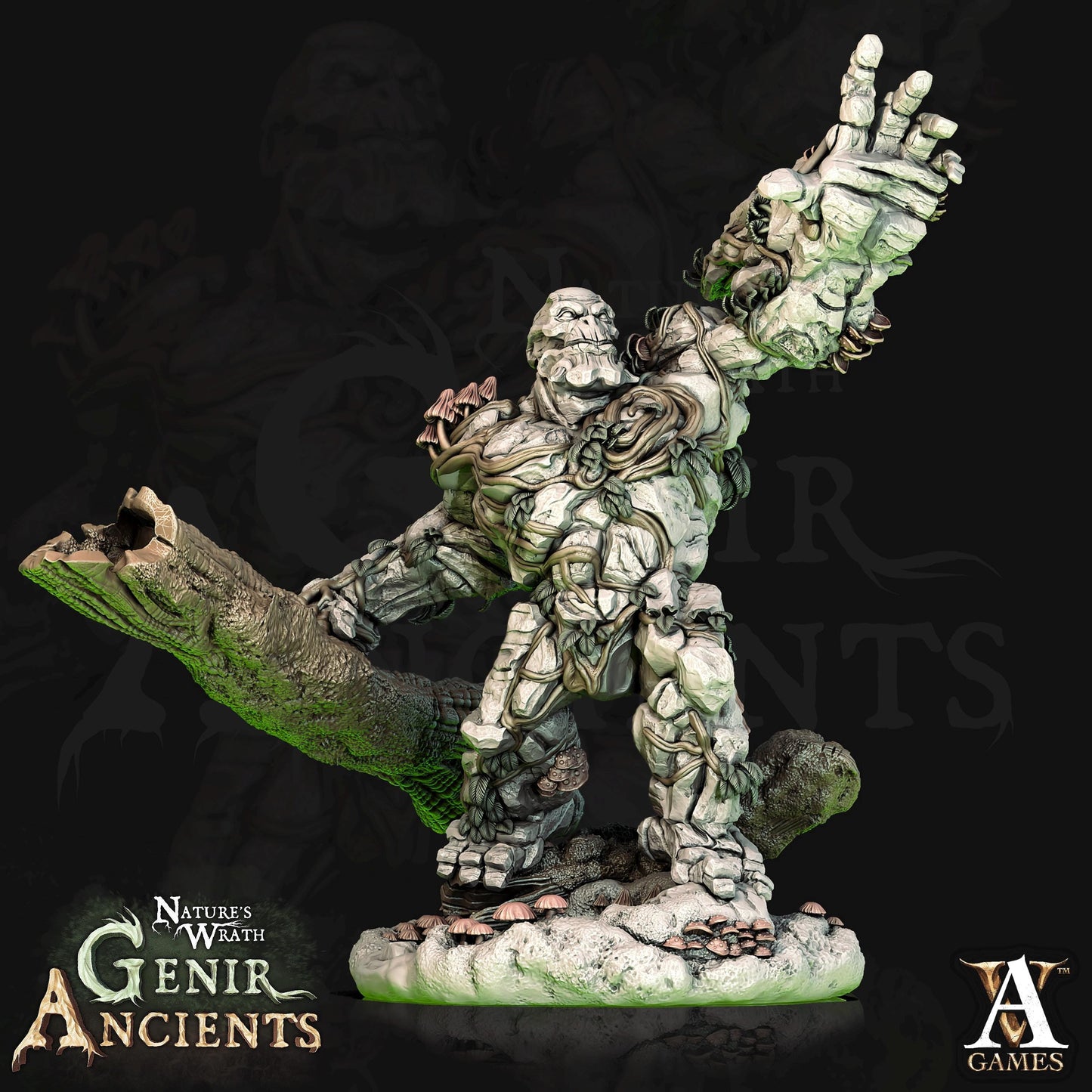 a statue of a creature on a rock