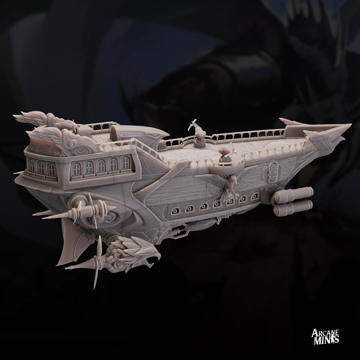 Zephyr Assault Class Frigate | Massive Airship w/ Playable Interior and Exterior | DnD | Terrain | TTRPG | Fantasy | Tabletop | Spelljammer