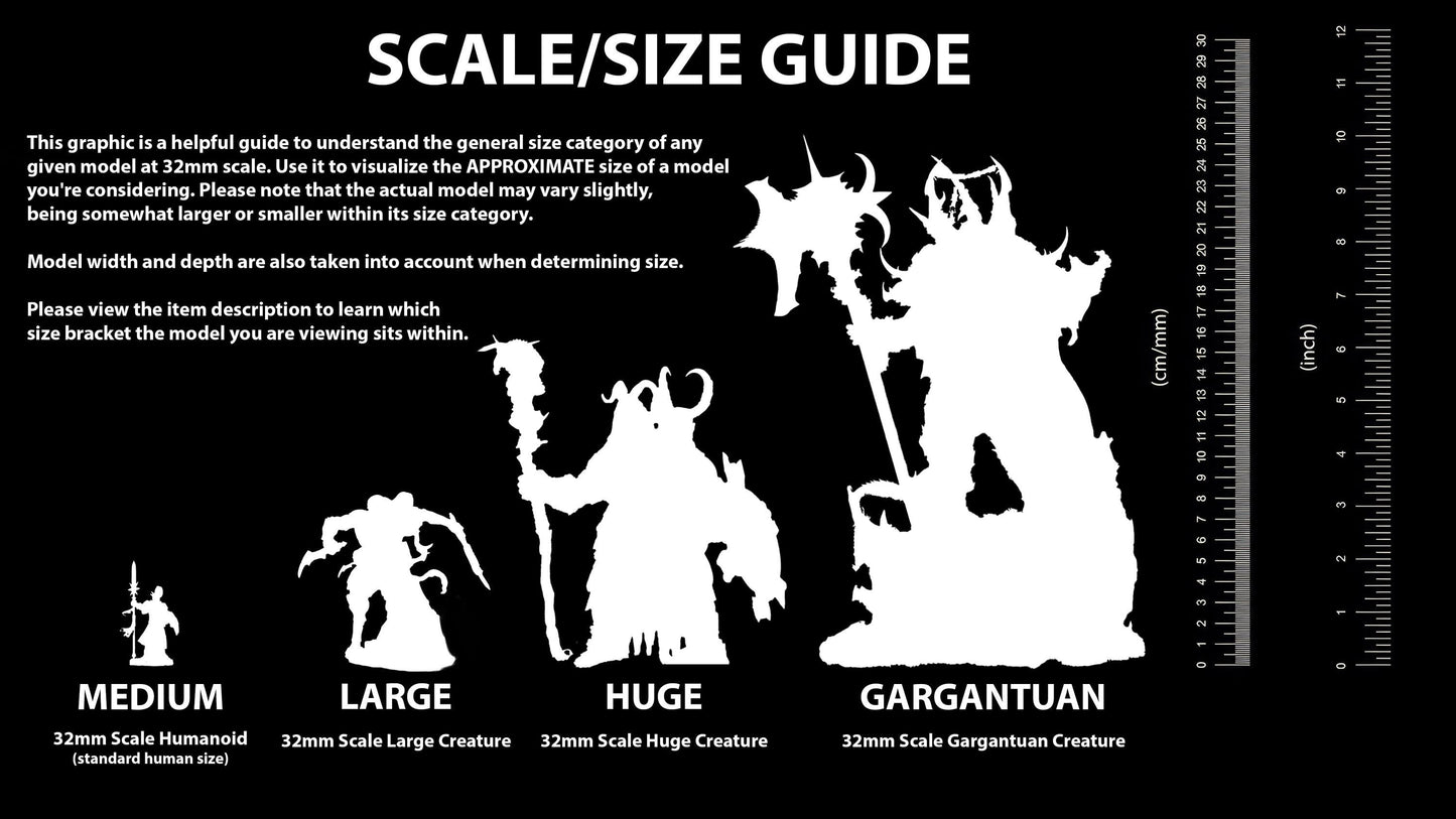 a black and white graphic of a scale size guide