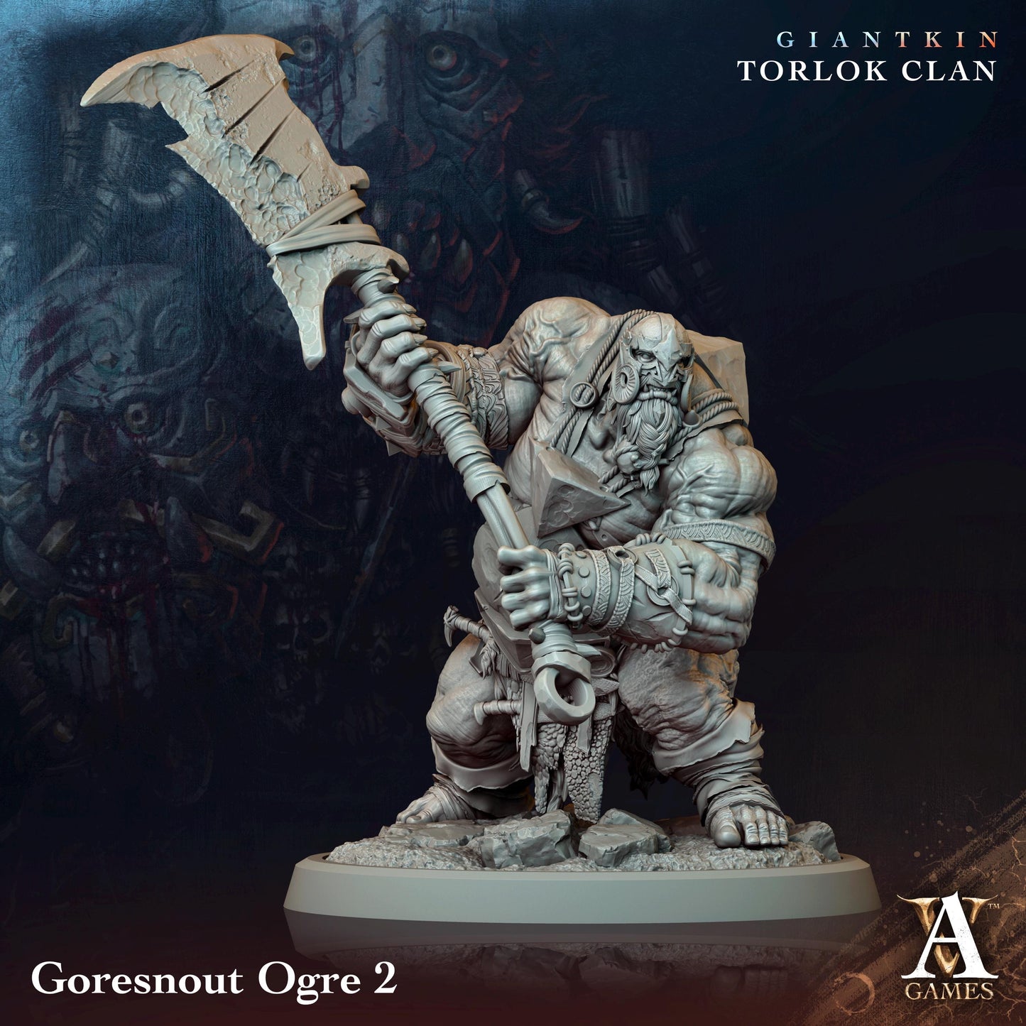a statue of a man holding a giant axe