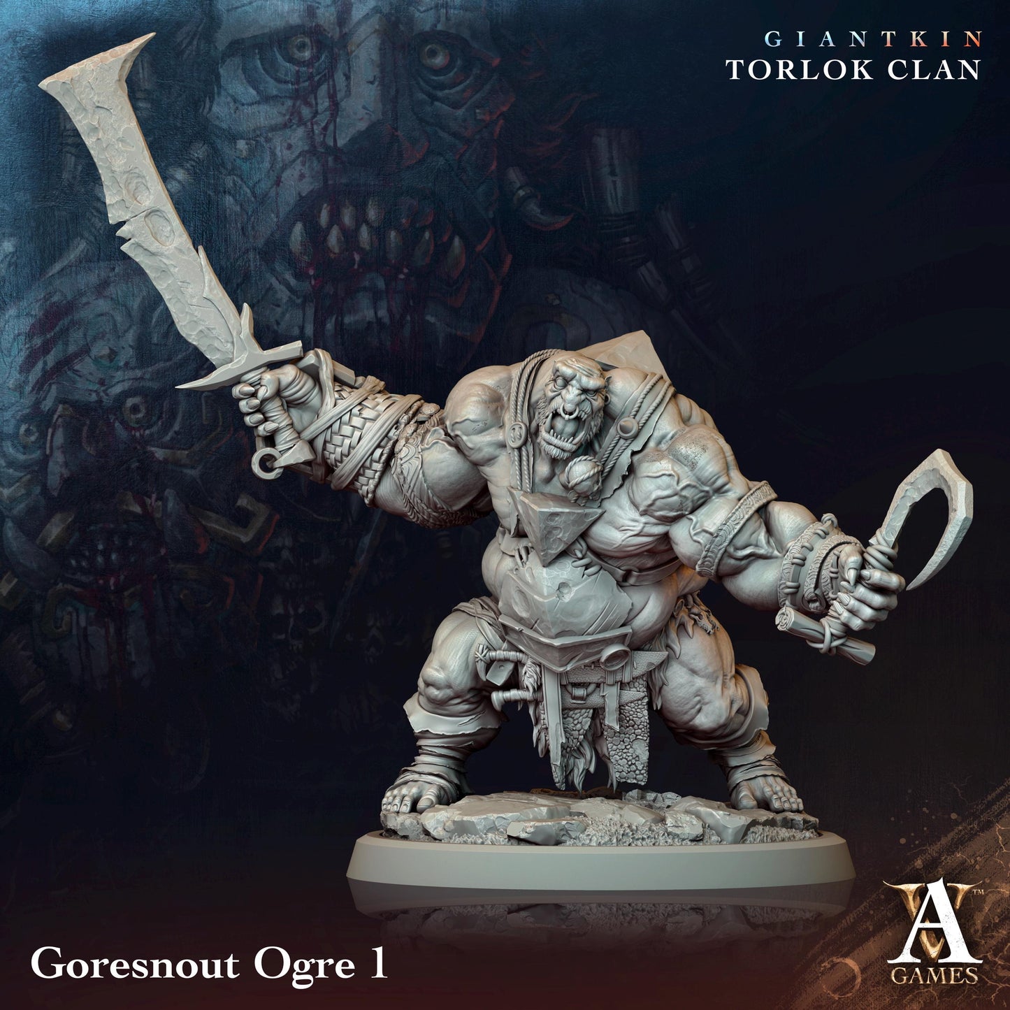 a statue of a troll with a sword