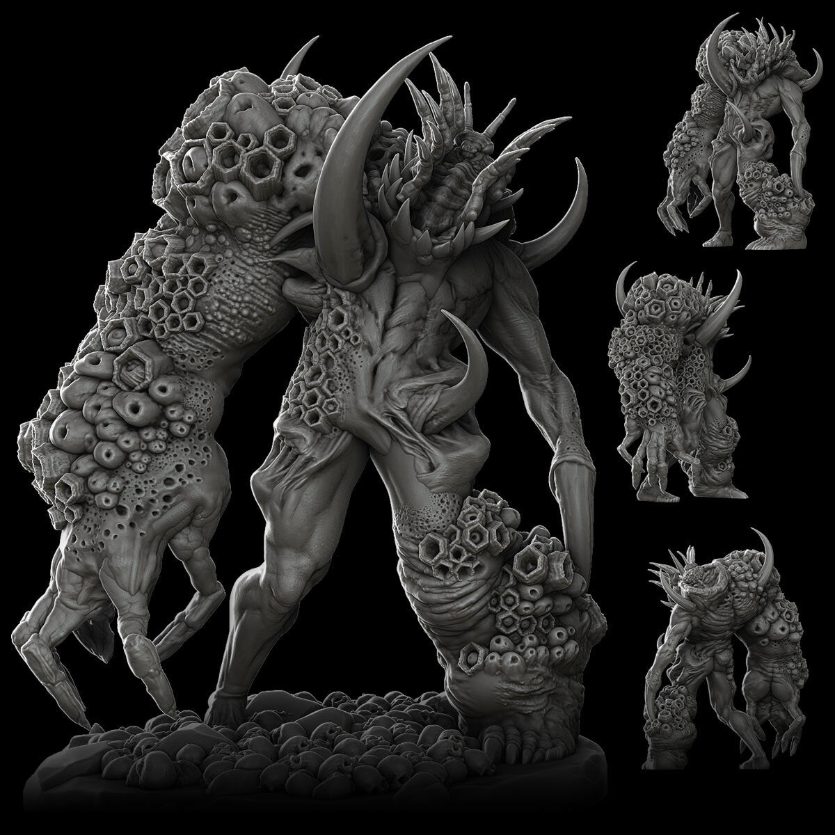 a black and white photo of a demonic creature
