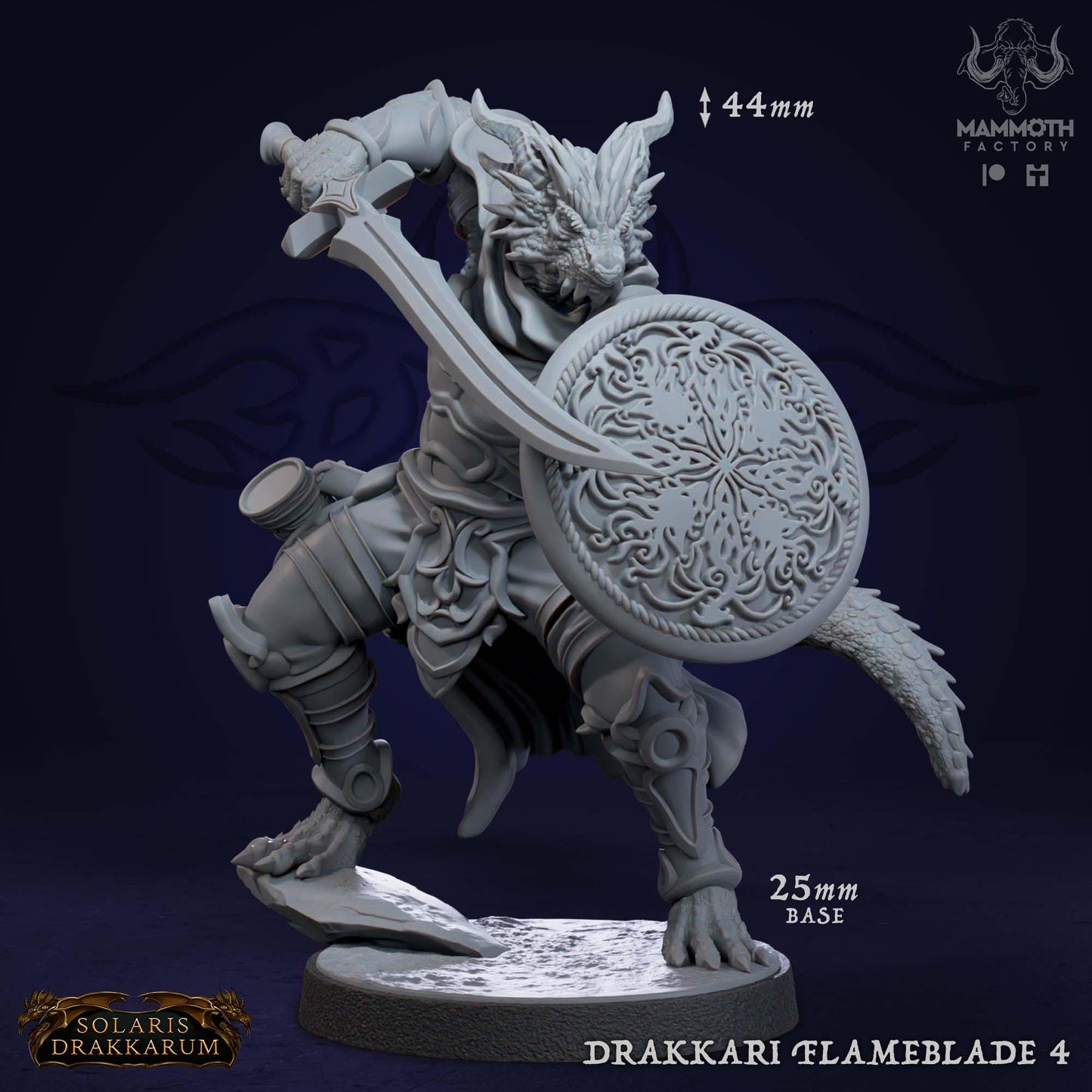 a statue of a dragon holding a shield and a sword