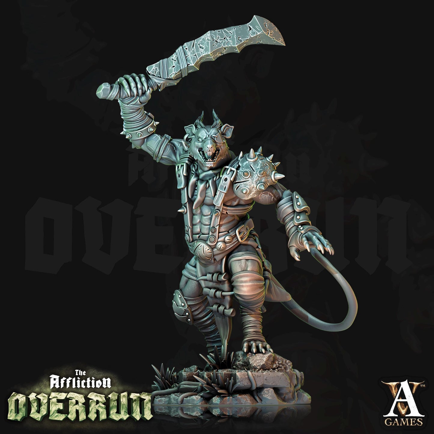 a statue of a demon holding a large knife