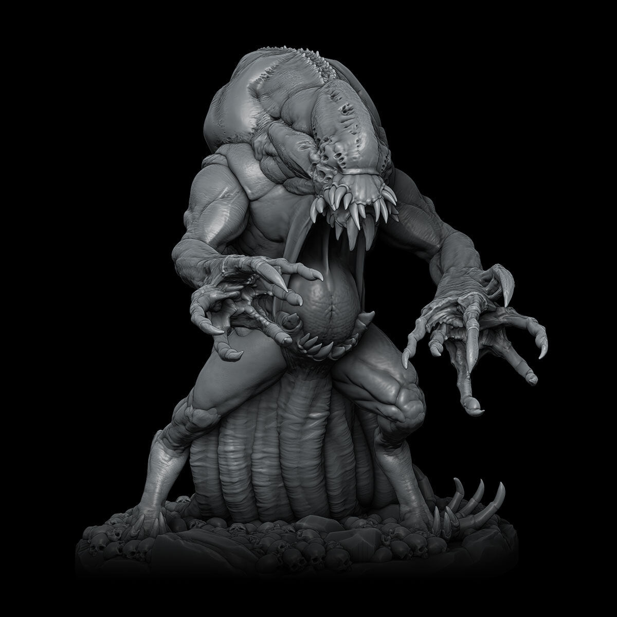 a statue of a creature with large teeth