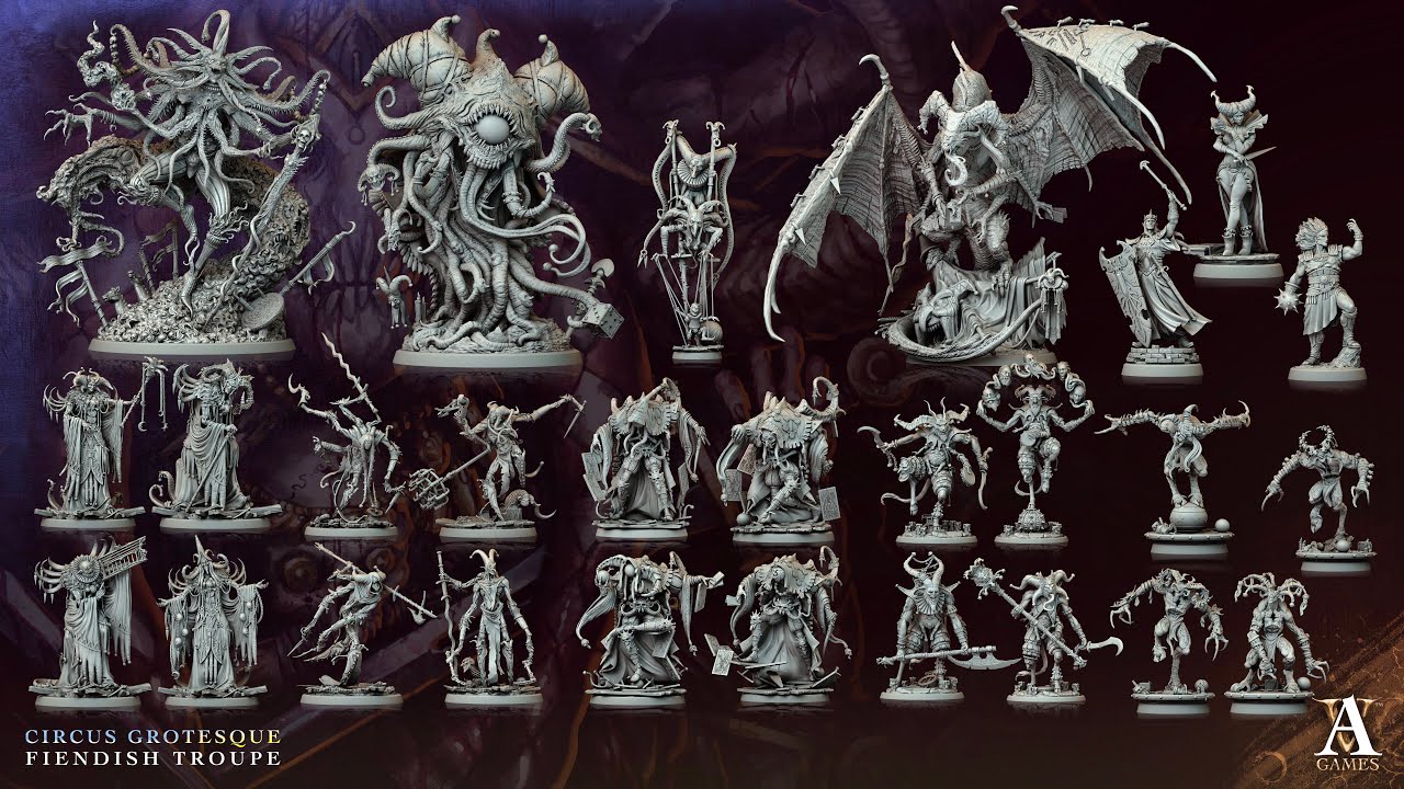 a bunch of white figurines of different types and sizes