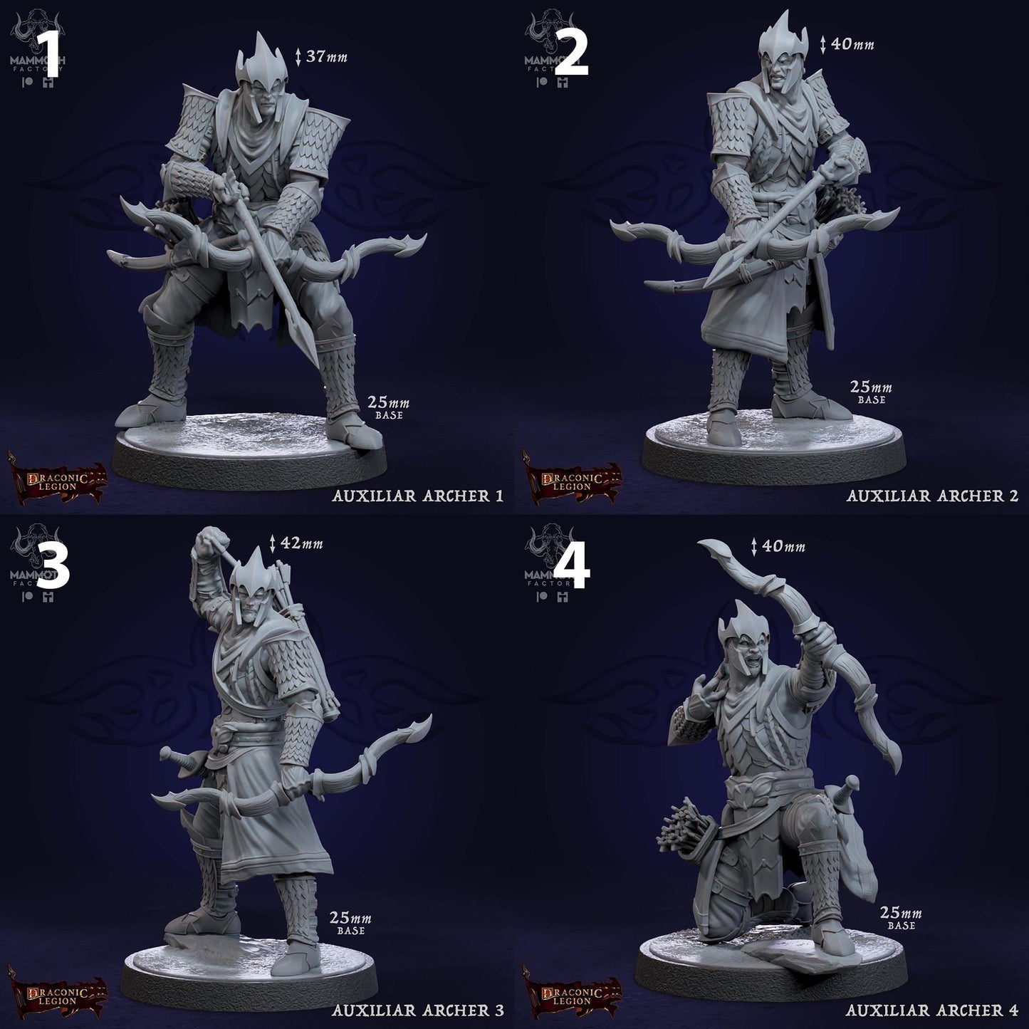a set of four pictures of a statue of a knight