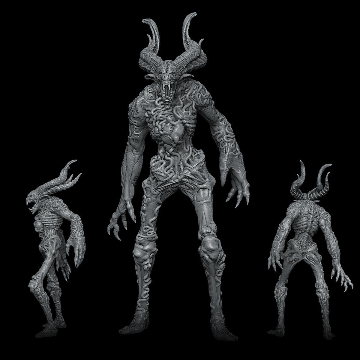 a black and white photo of a demonic creature