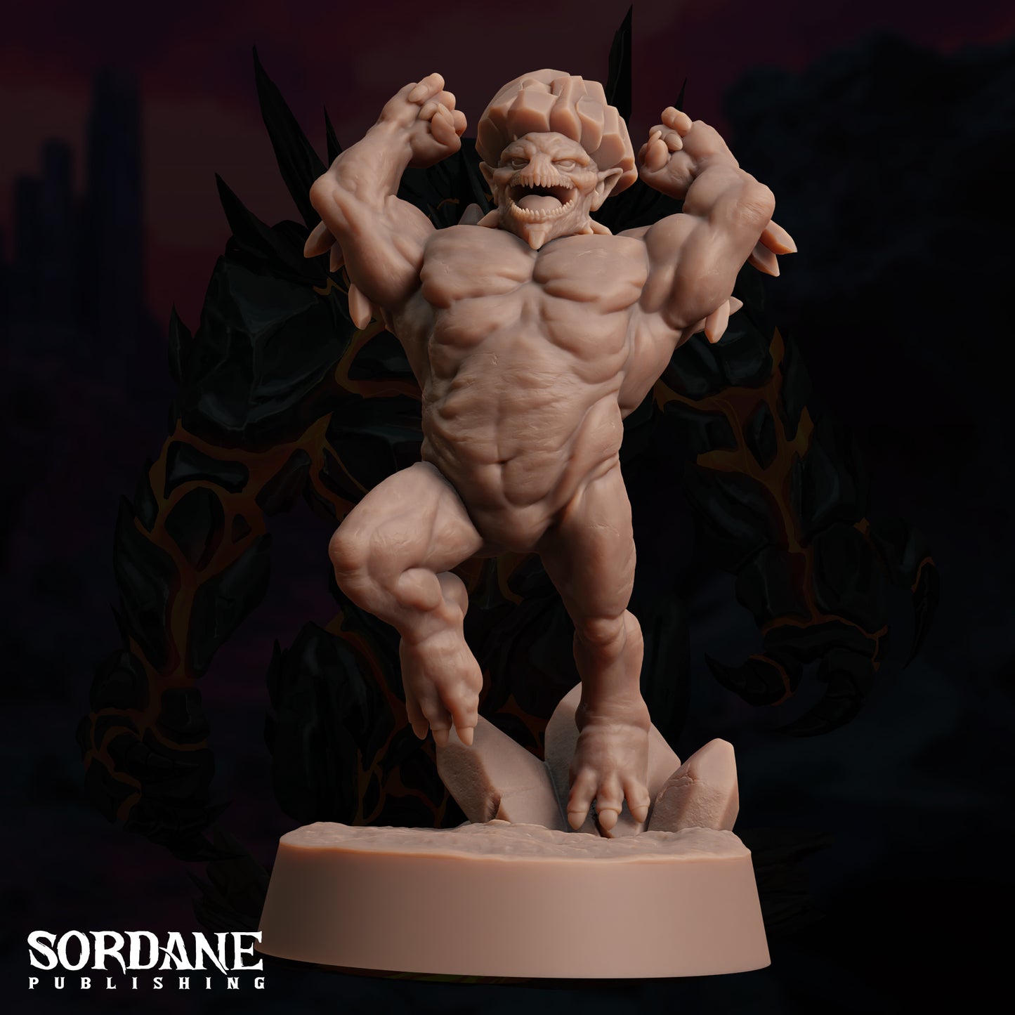 a close up of a statue of a demon