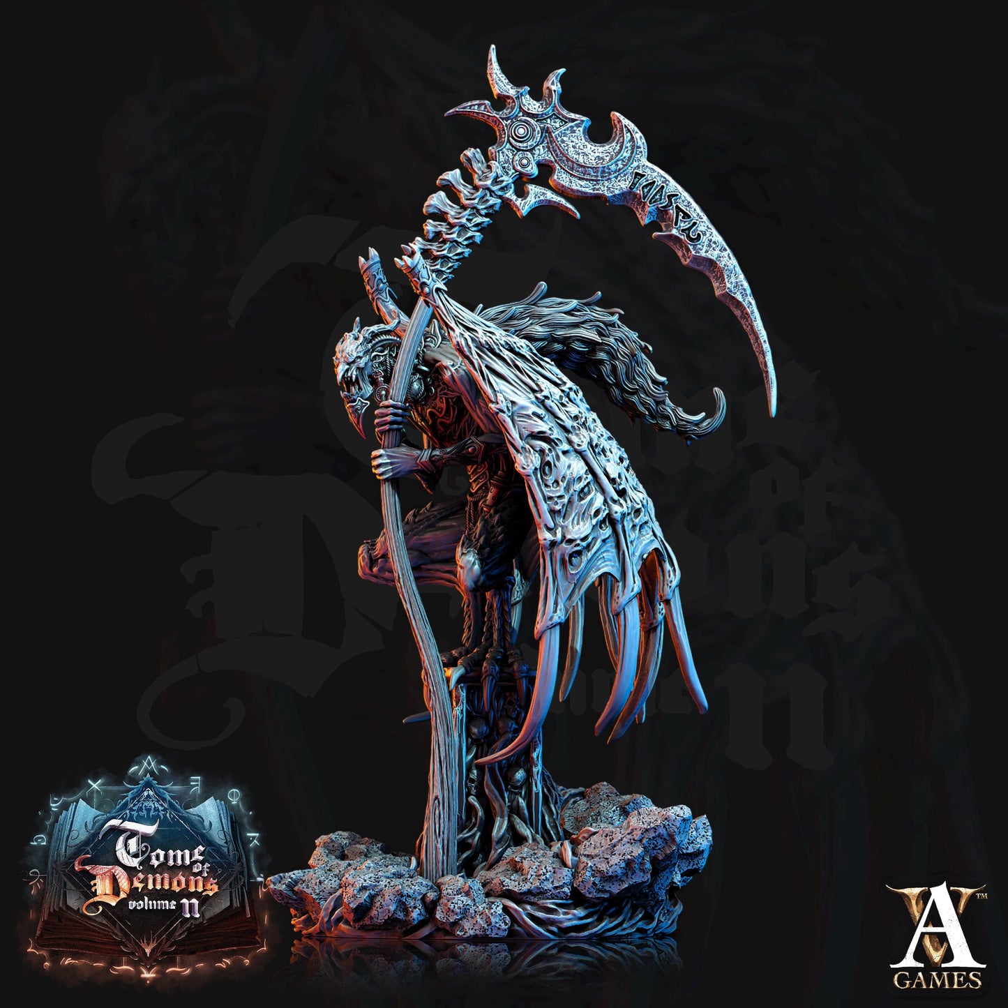 a statue of a demon holding a sword