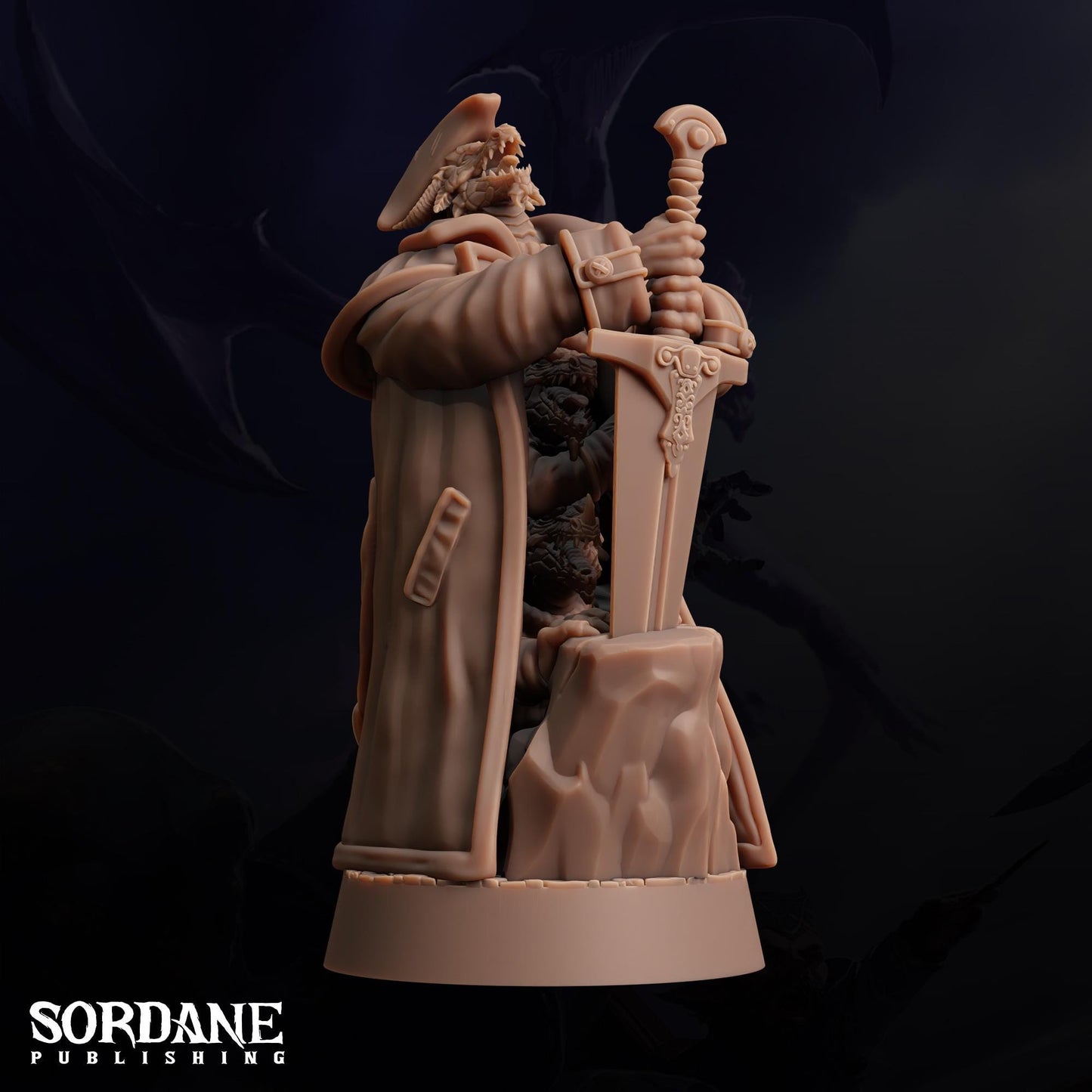a statue of a wizard holding a staff