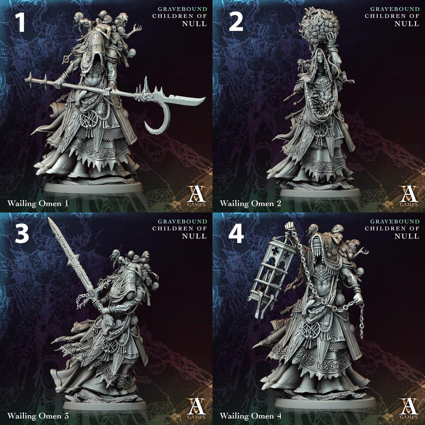 a set of four pictures of a woman with a sword