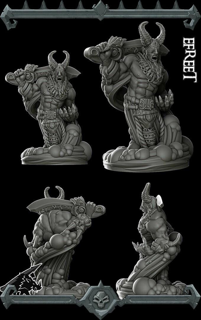 Efreet | Genie Miniature | Rocket Pig Games | Resin | Fantasy | DnD | RPG | TTRPG | Tabletop