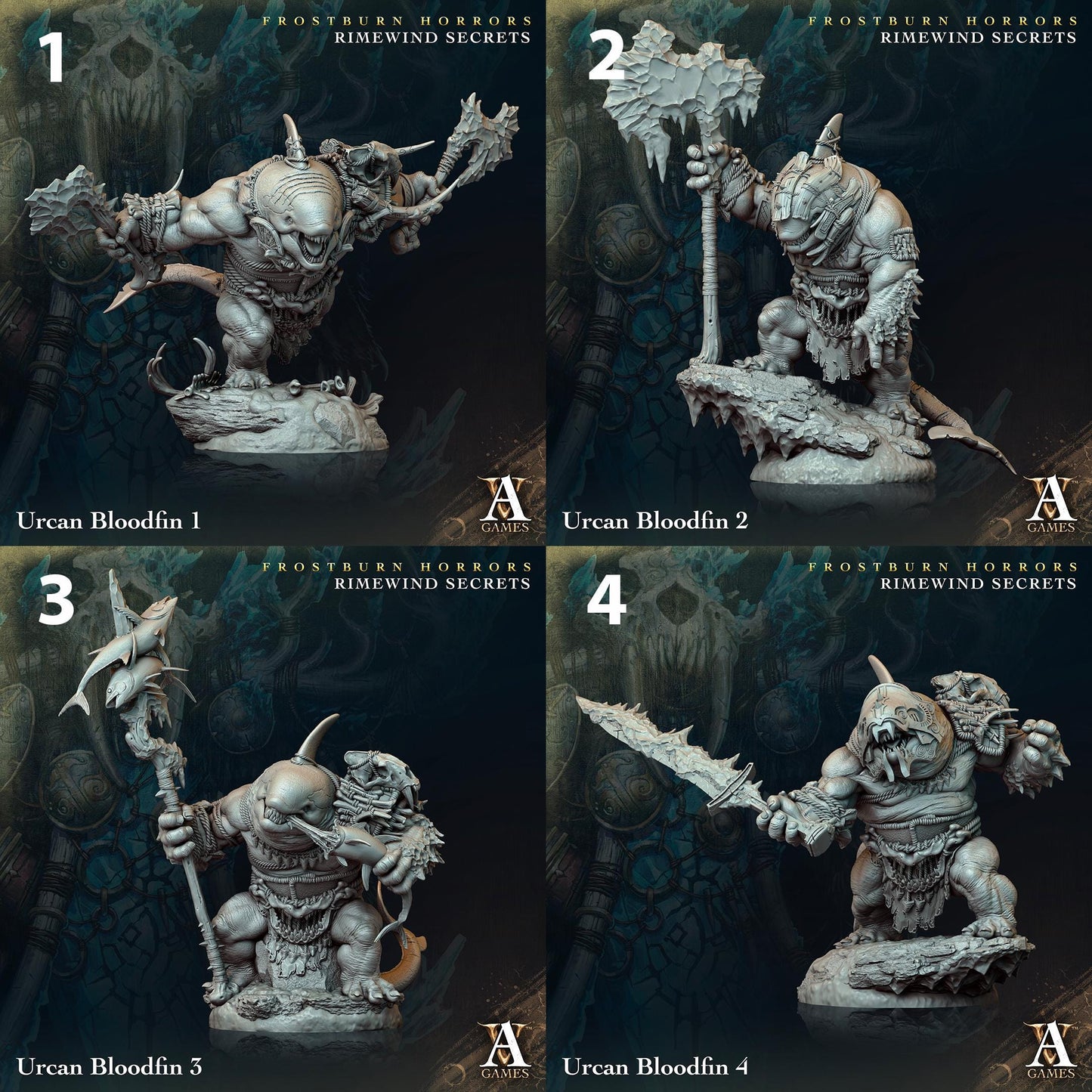 a set of four pictures of a statue of a demon