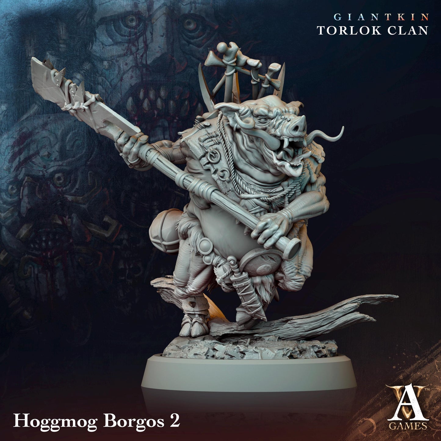 a figurine of a troll holding a sword