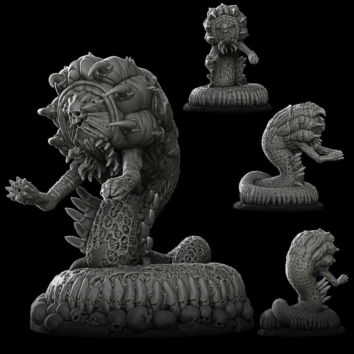 a statue of a creature with many different poses