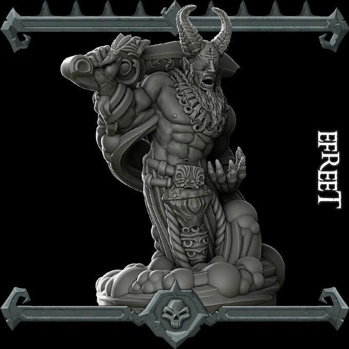 Efreet | Genie Miniature | Rocket Pig Games | Resin | Fantasy | DnD | RPG | TTRPG | Tabletop