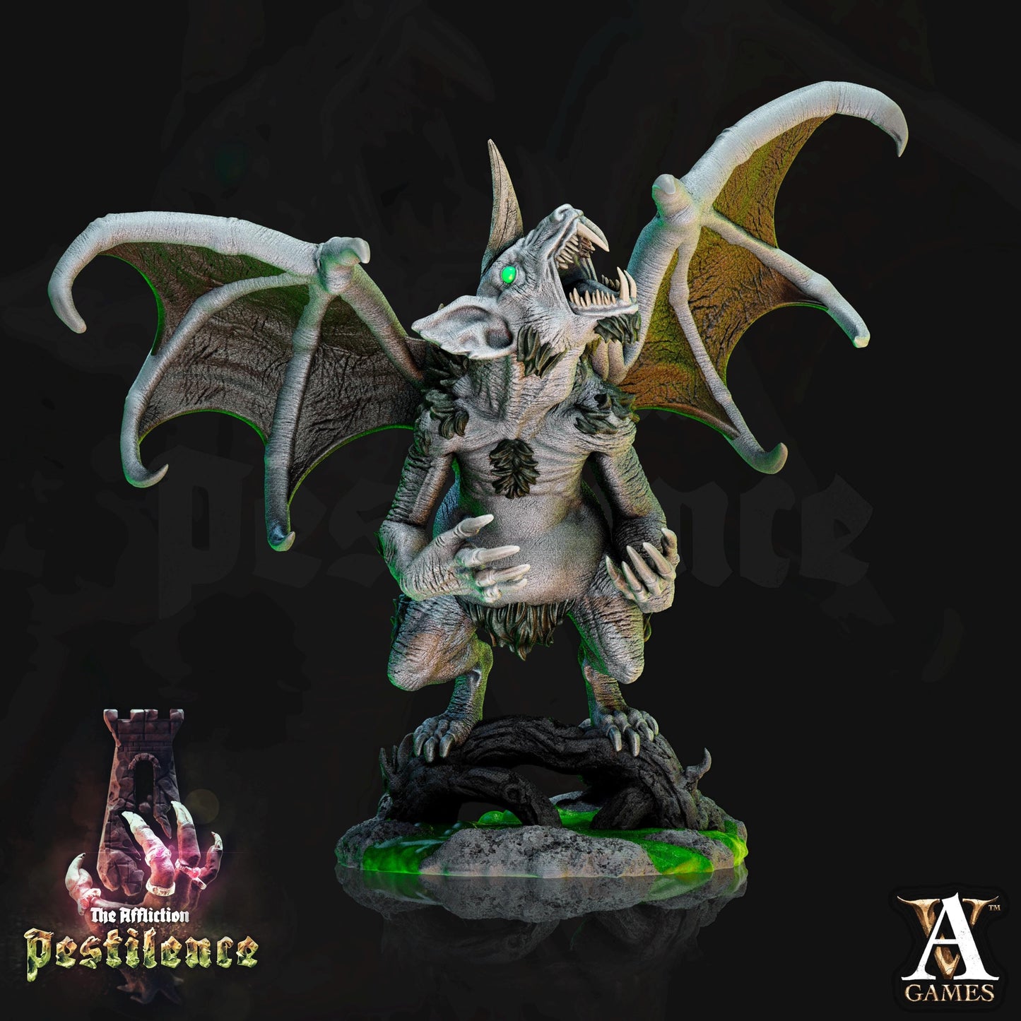 a statue of a white dragon with green eyes