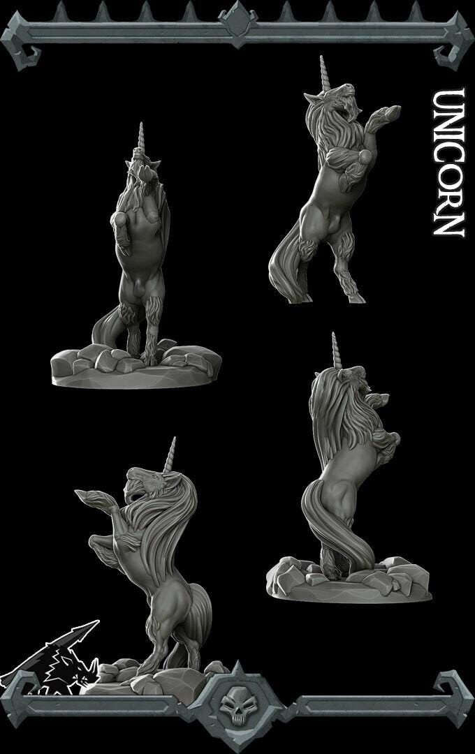 Unicorn | Mythical Miniature | Rocket Pig Games | Resin | Fantasy | DnD | RPG | TTRPG | Tabletop
