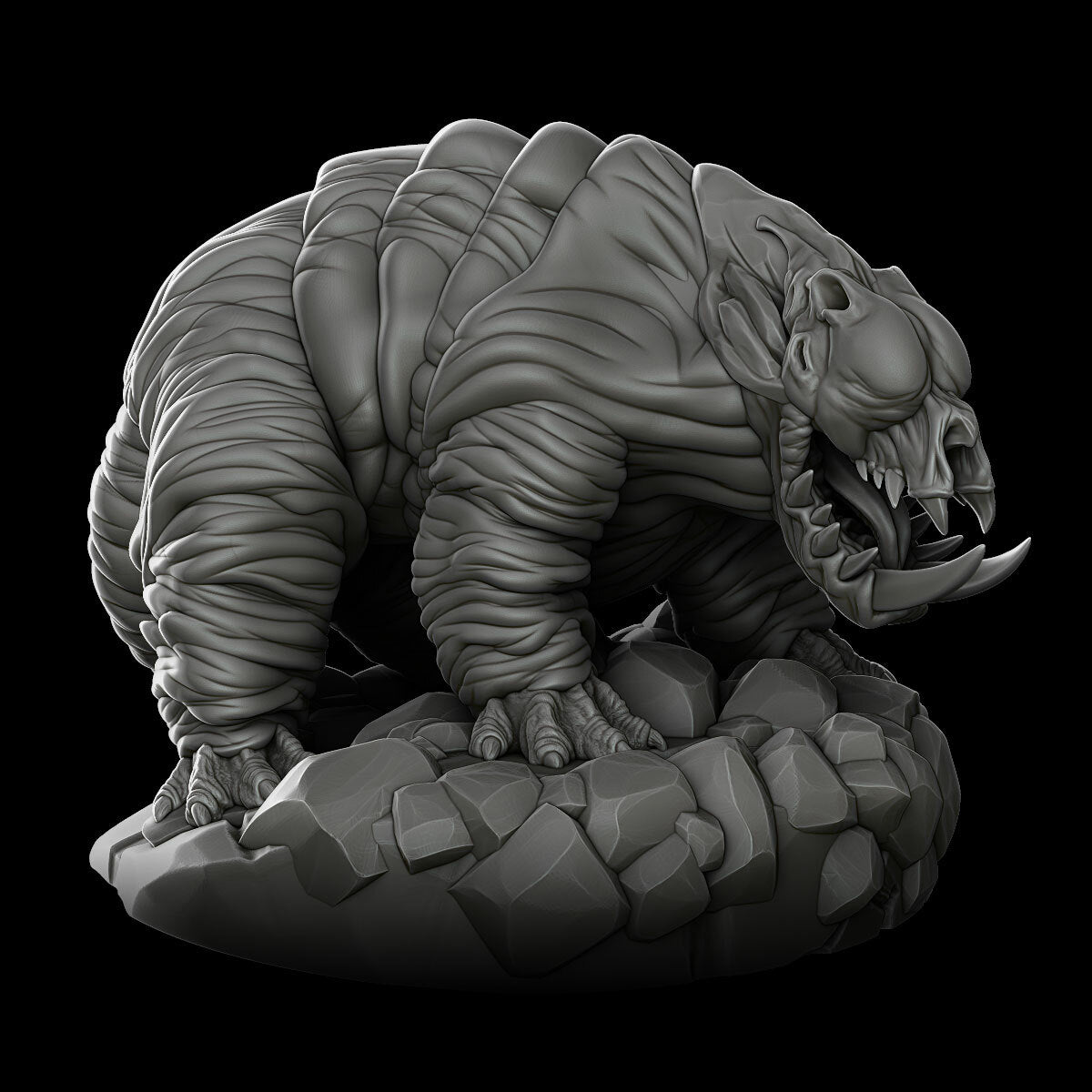a 3d model of a dinosaur on a black background