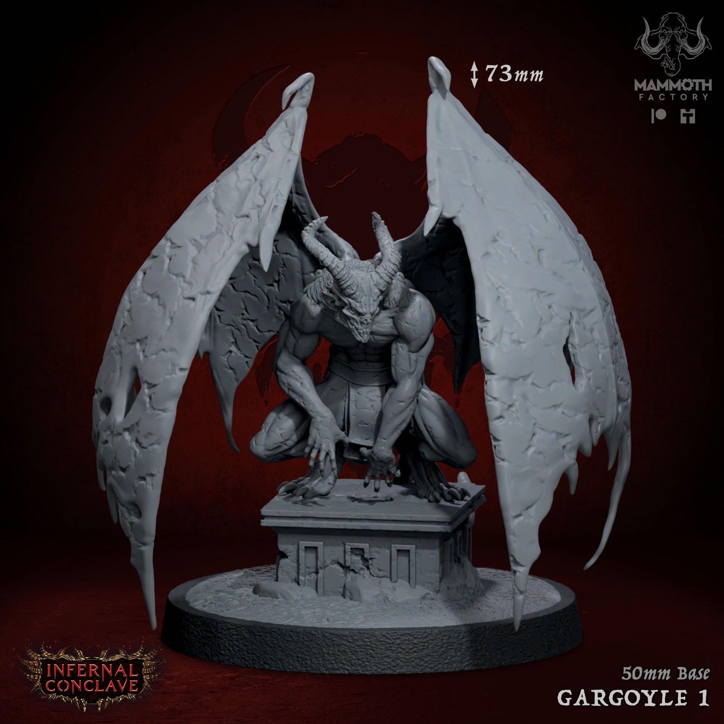 a statue of a demon on a pedestal