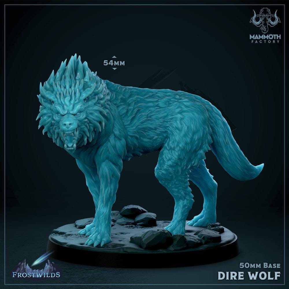a blue wolf figurine on a black background