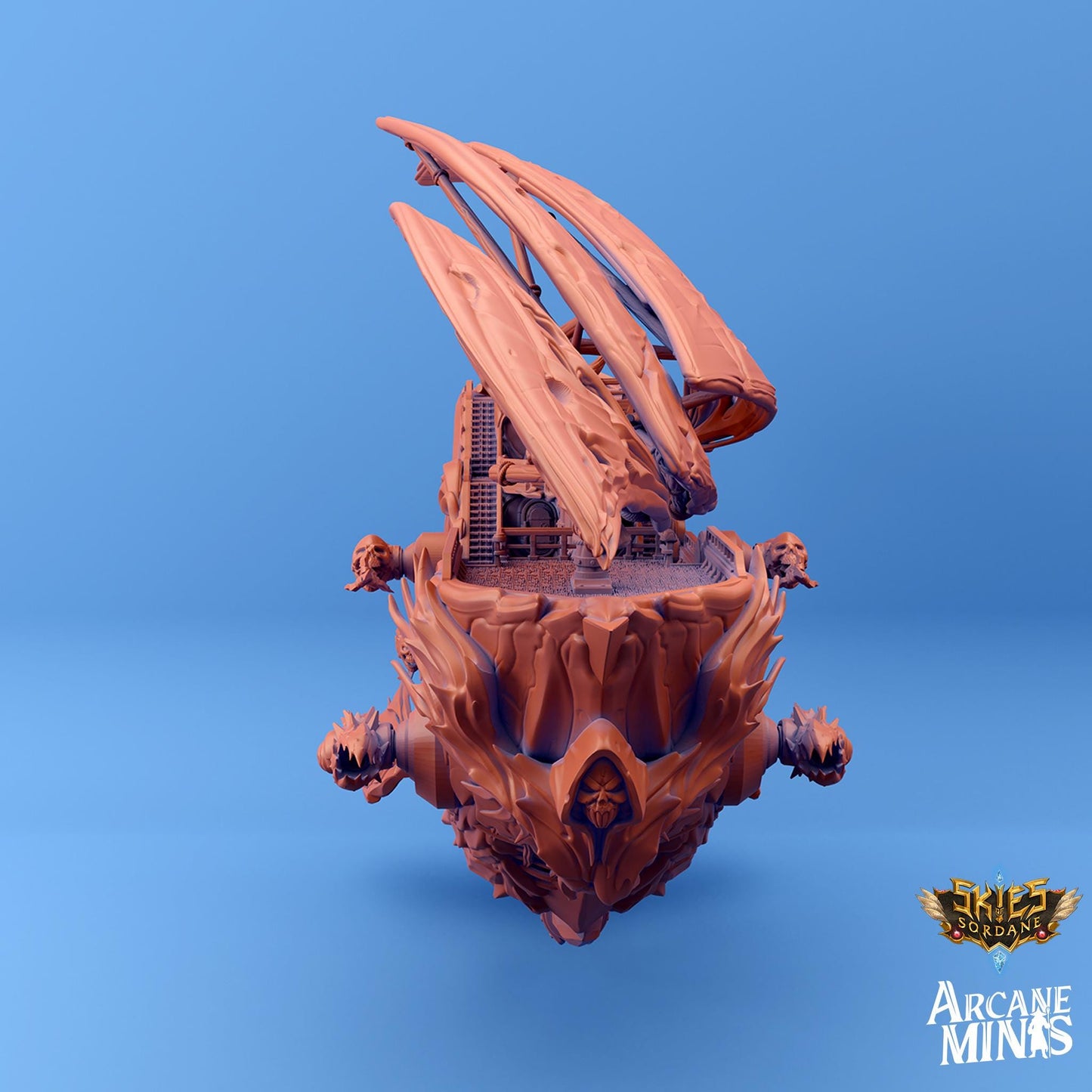 a model of a building with a giant dragon on top of it