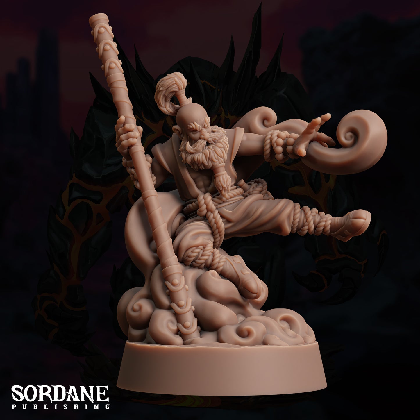 a statue of a man holding a sword