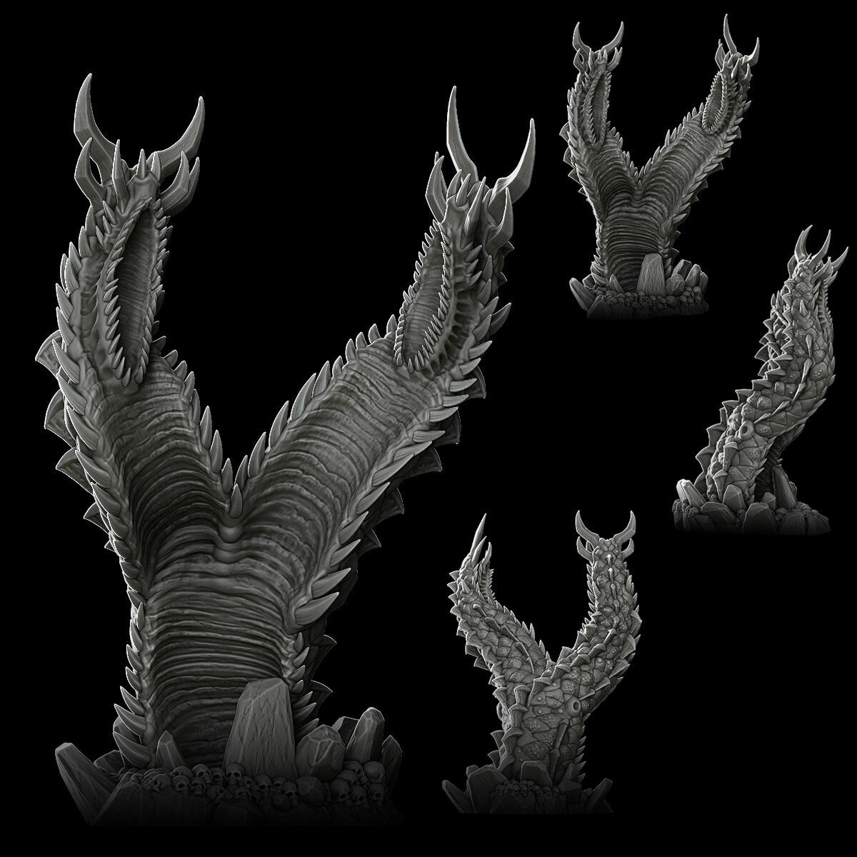 a black and white photo of a monster like creature