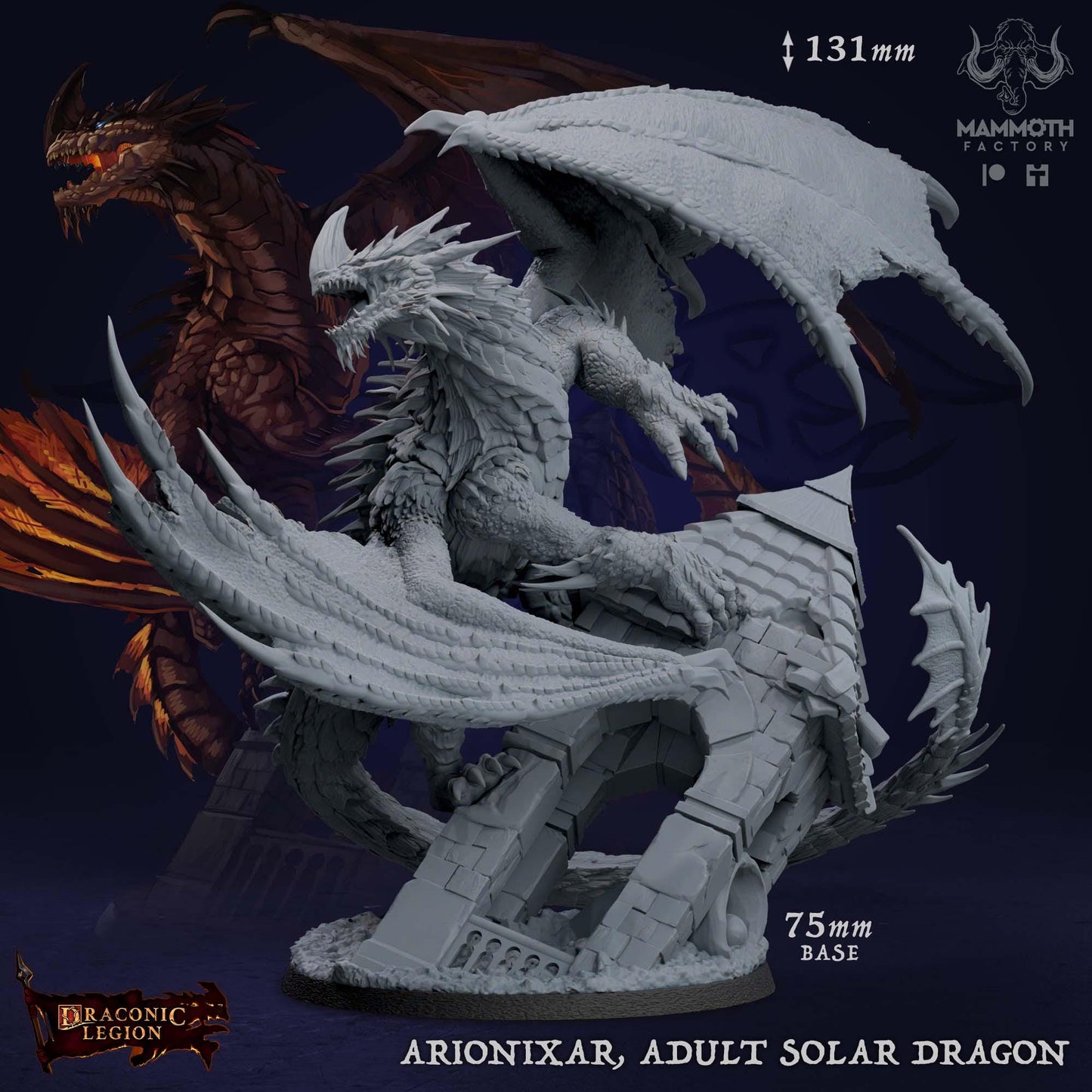 a white statue of a dragon and a red dragon