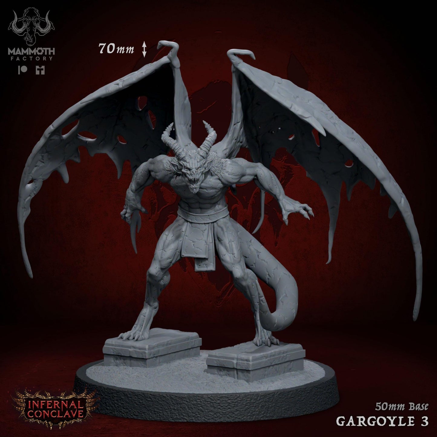 a statue of a demon on a pedestal