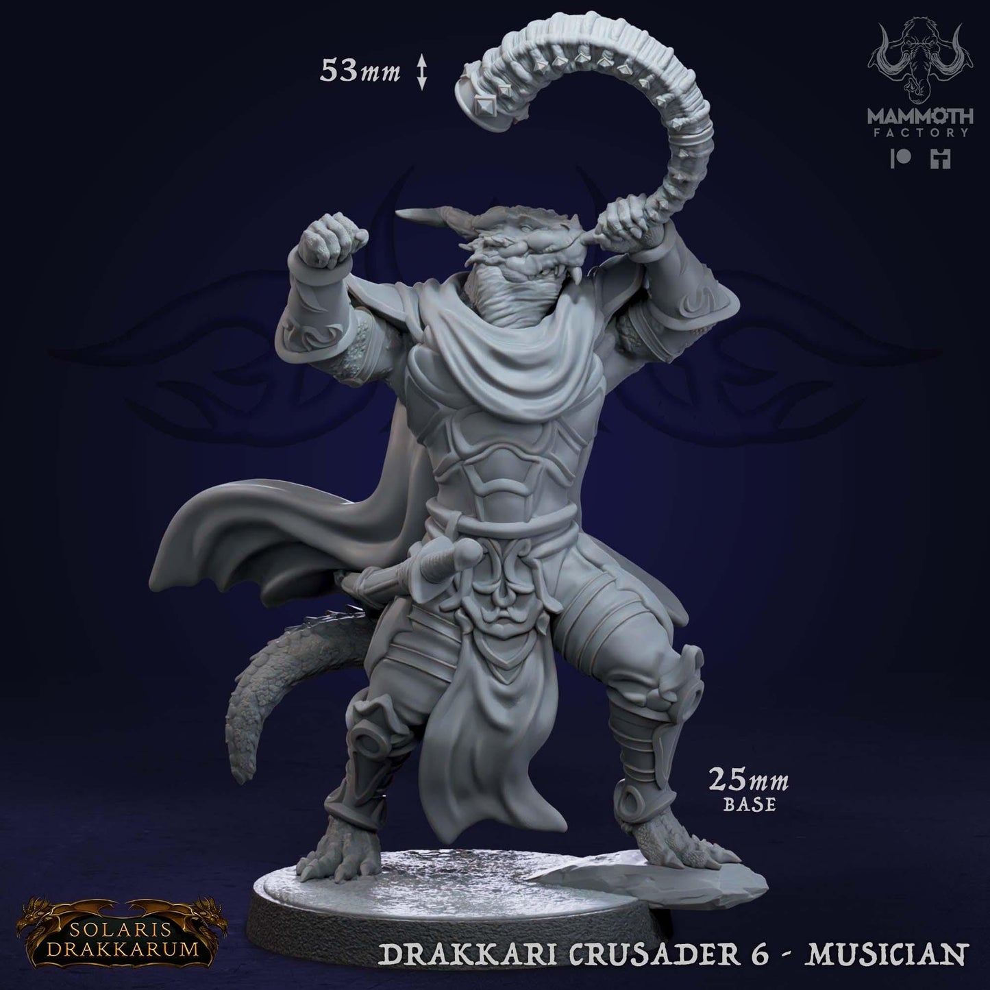 a white statue of a demon with horns
