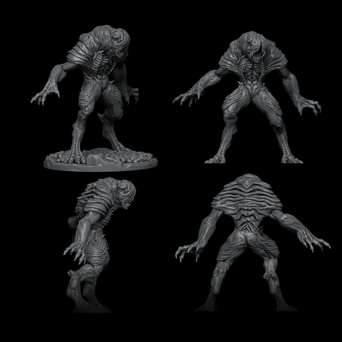 a group of alien figurines on a black background