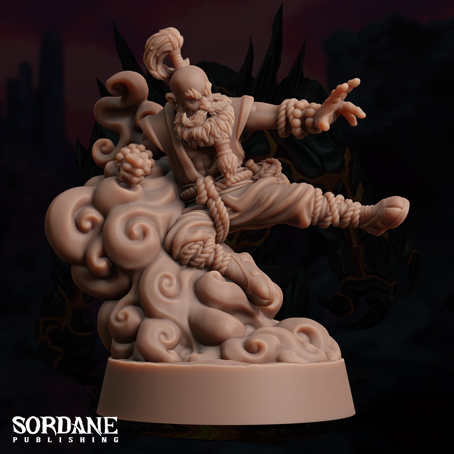 a statue of a man riding a dragon