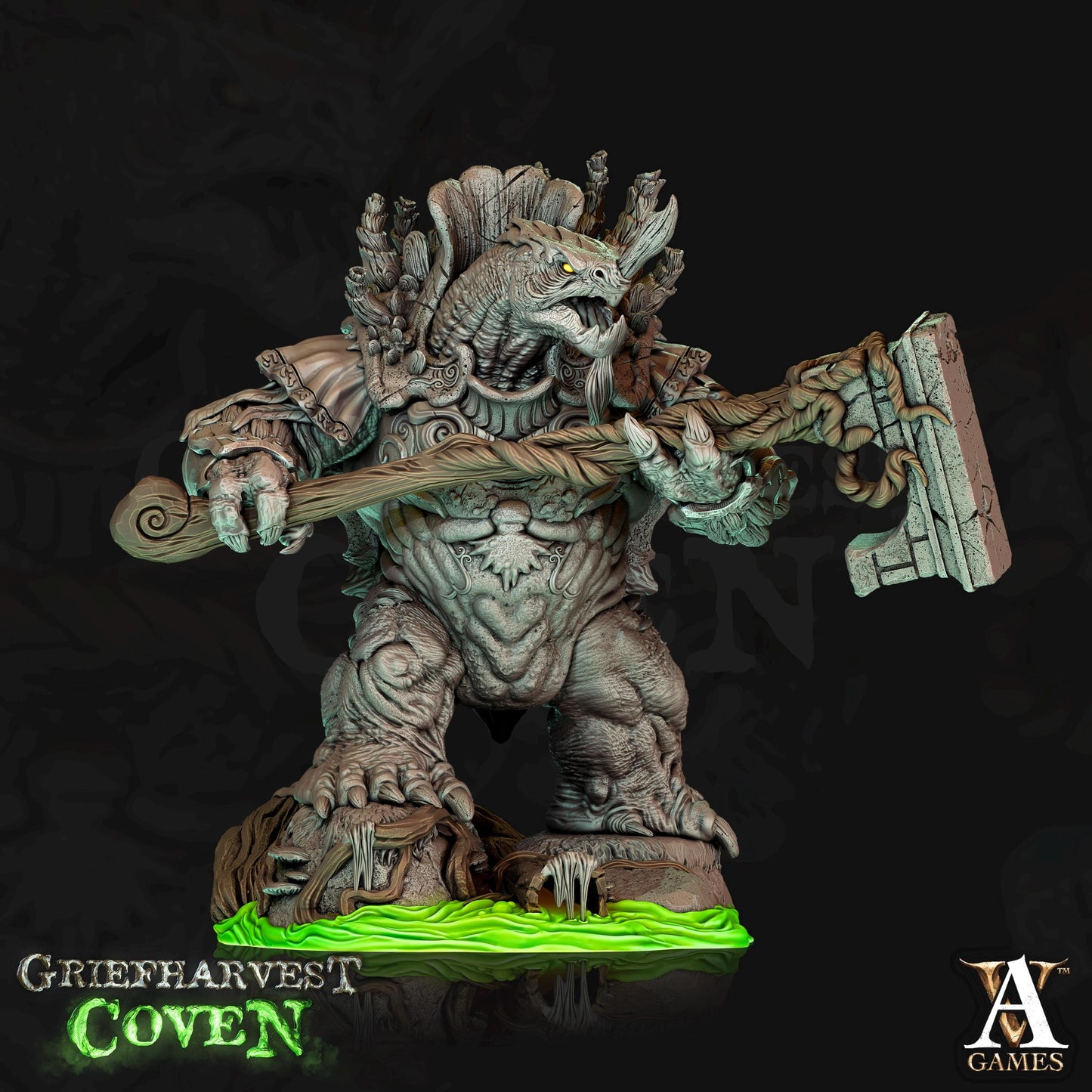 a statue of a creature with a sword