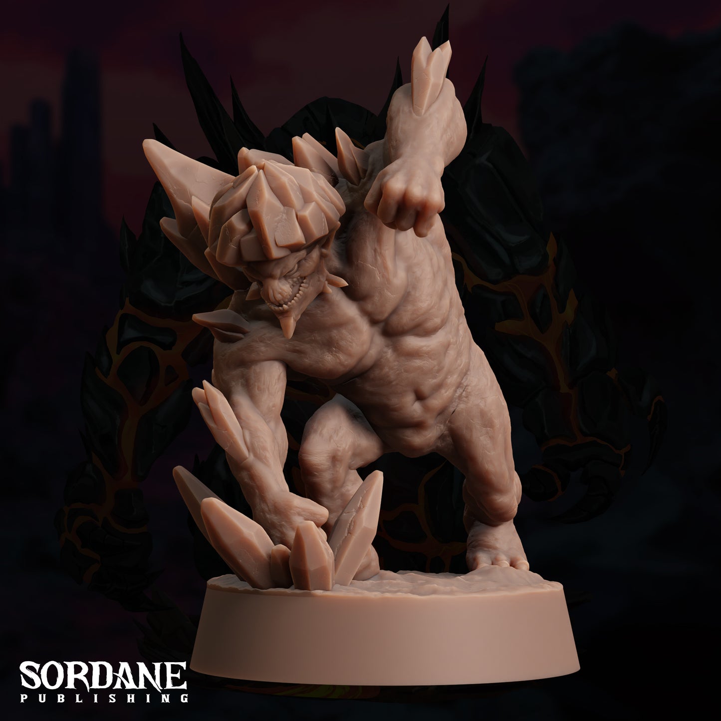 a statue of a creature on a pedestal