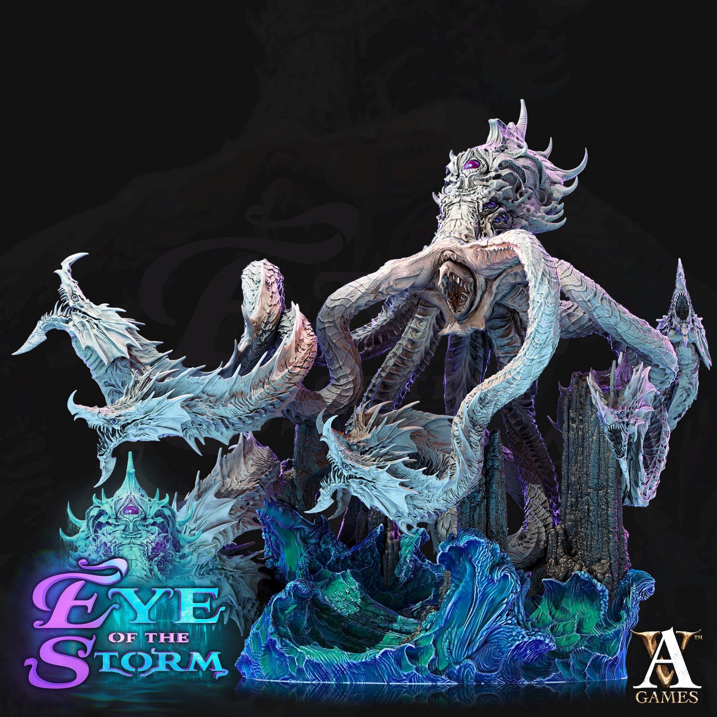 Sky Kraken | Greek Atlantis-Themed Storm Miniature | Archvillain Games | Eye of the Storm | Resin | Fantasy | DnD | RPG | TTRPG | Tabletop