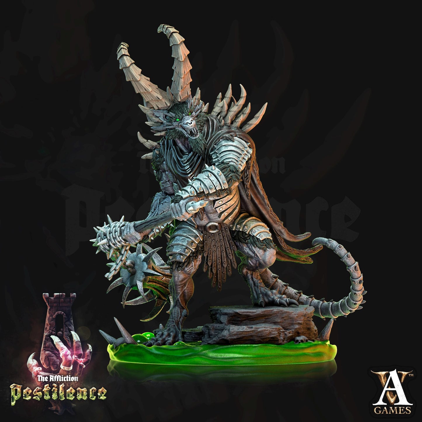 a statue of a demon with a sword