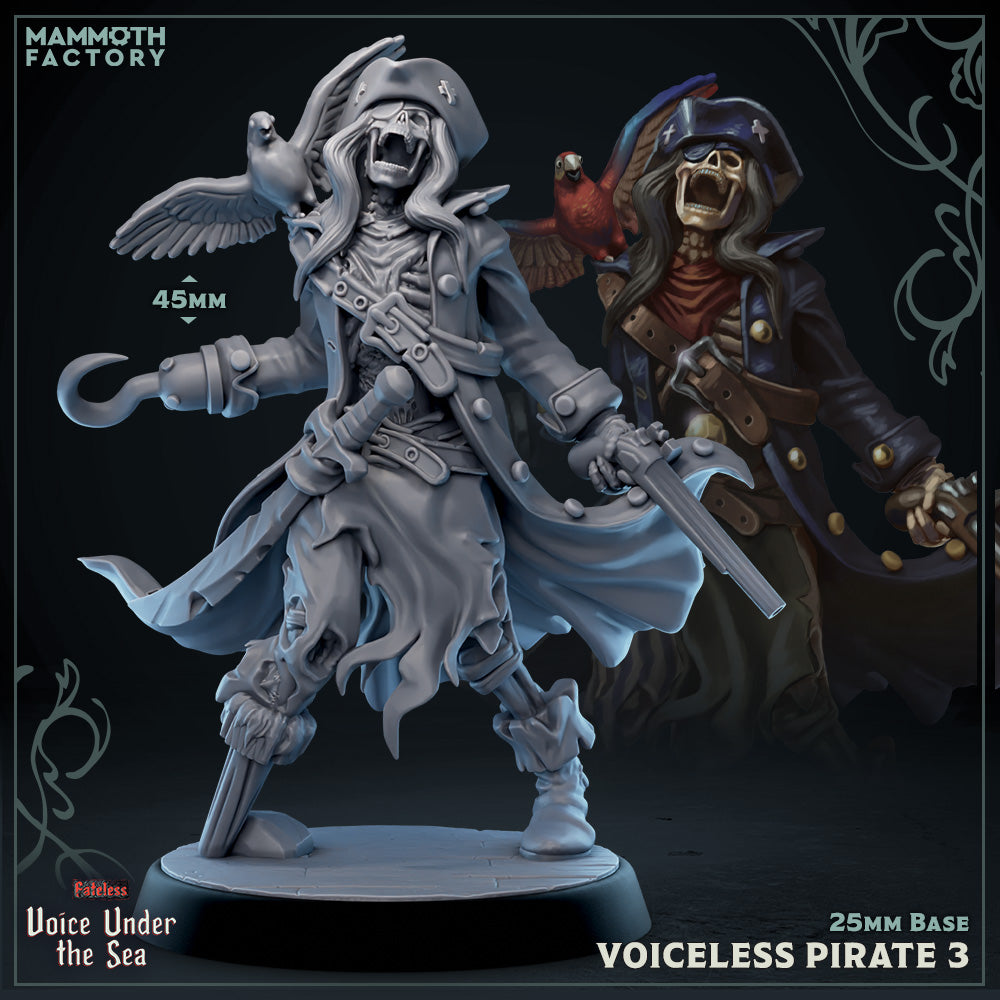 a statue of a pirate and a skeleton
