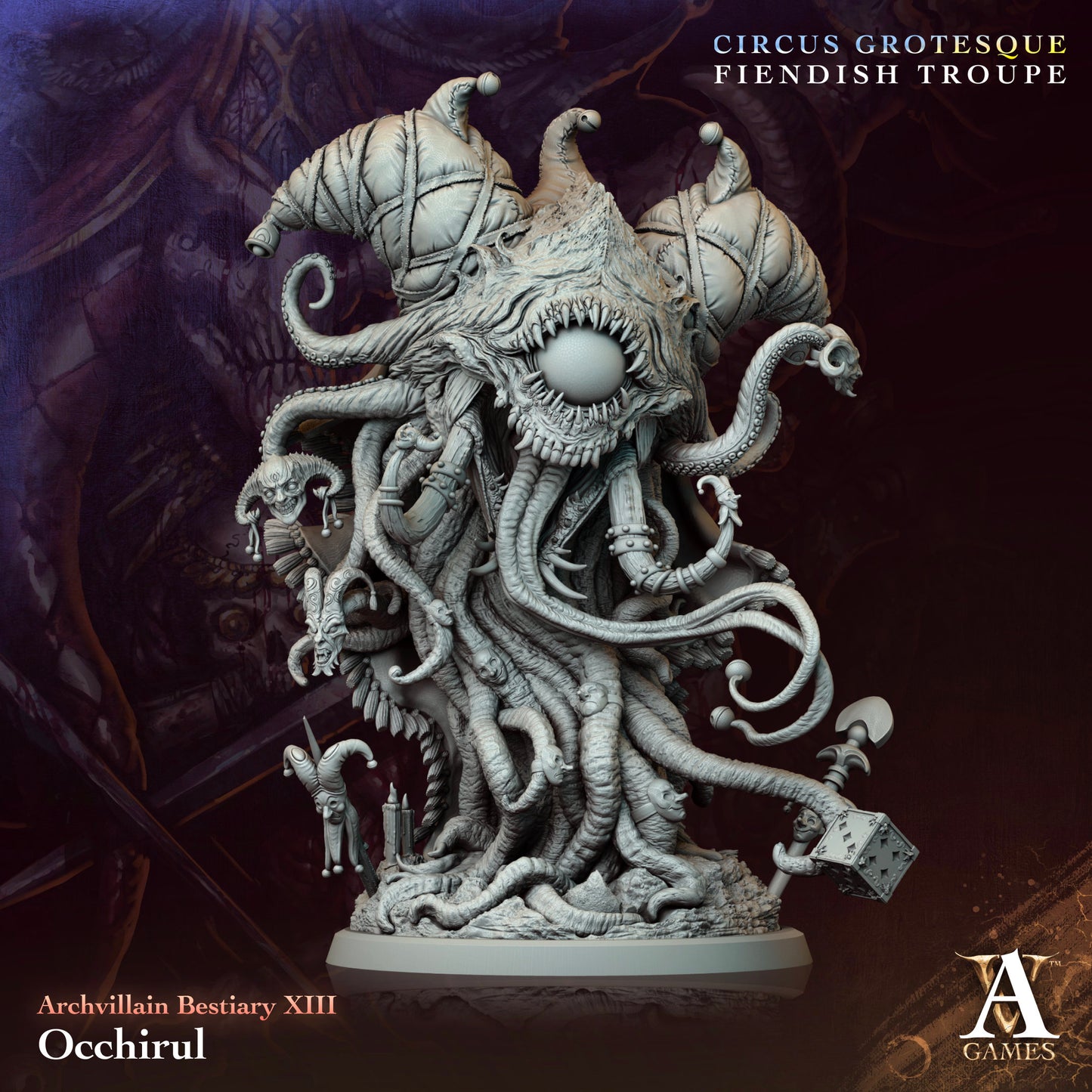 a statue of an octopus with a giant head