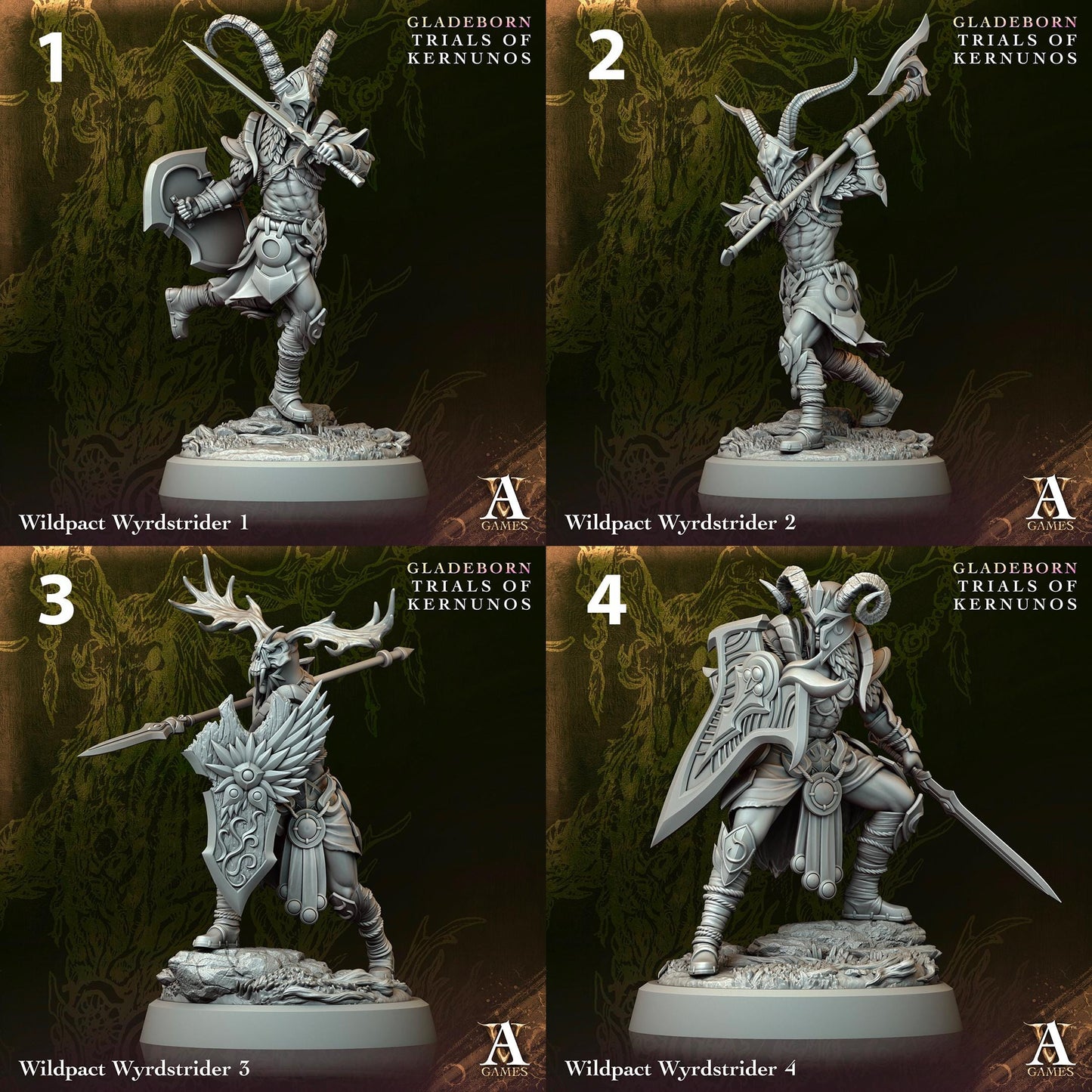a set of four pictures of a knight with a sword