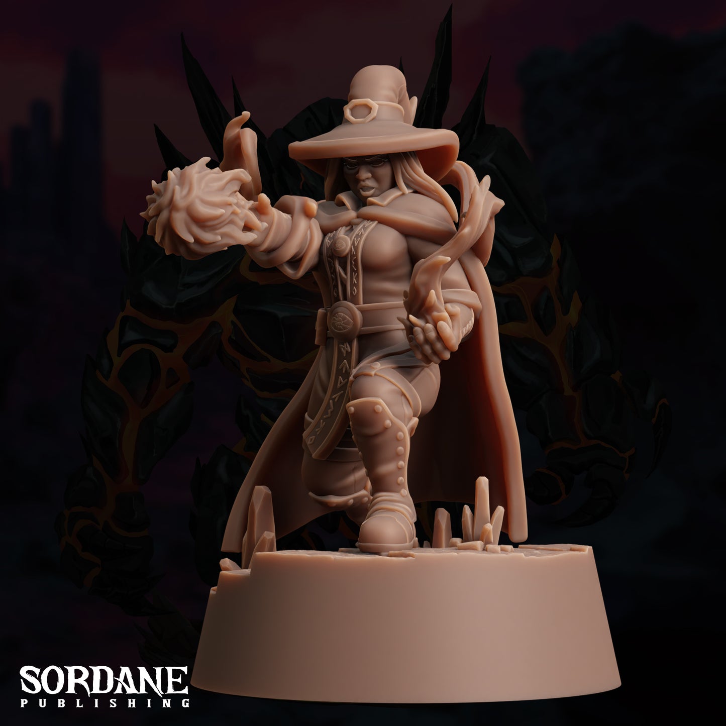 a statue of a man with a hat and a sword