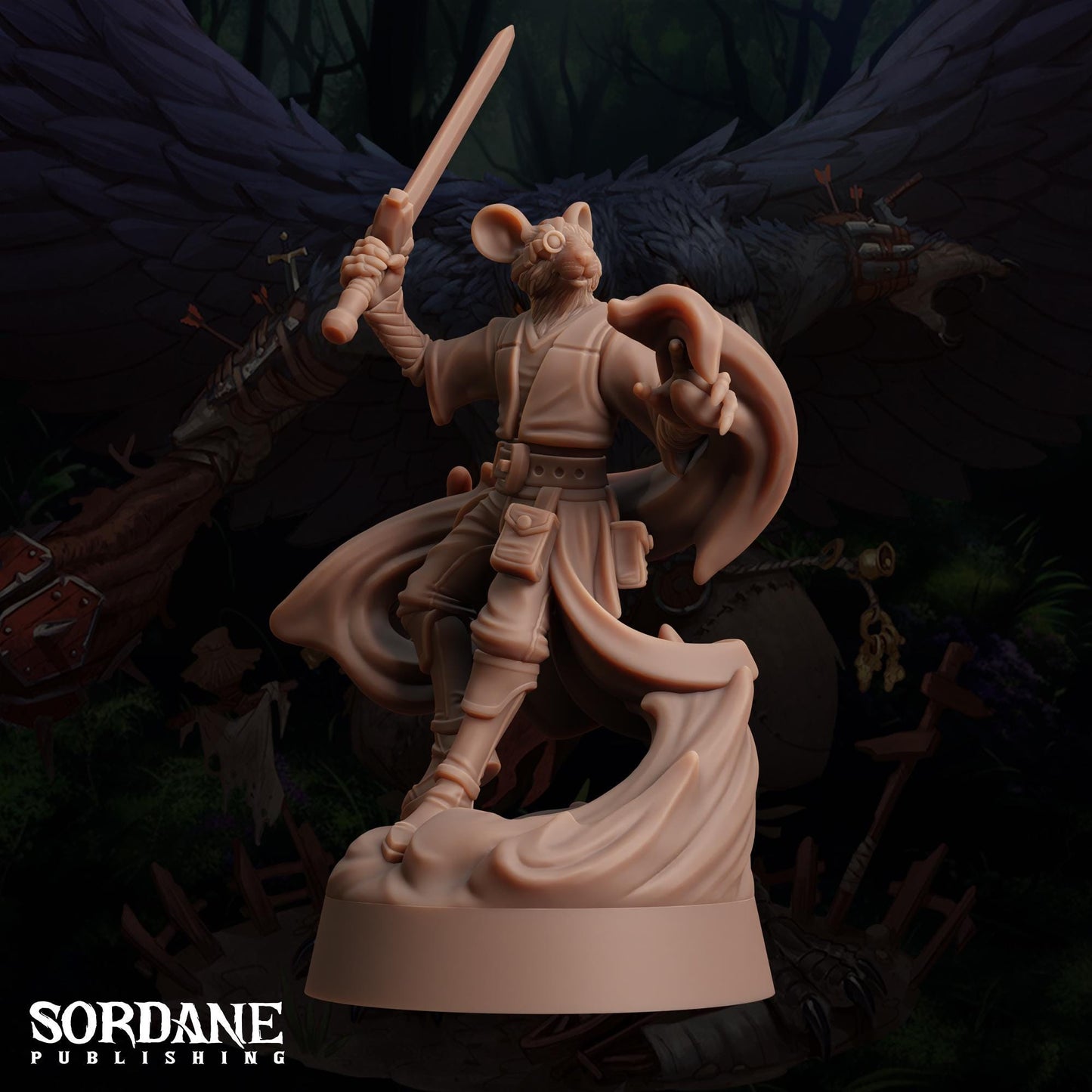 a statue of a man with a sword