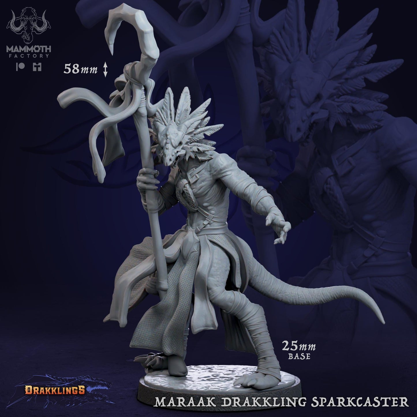 a statue of a demon holding a staff