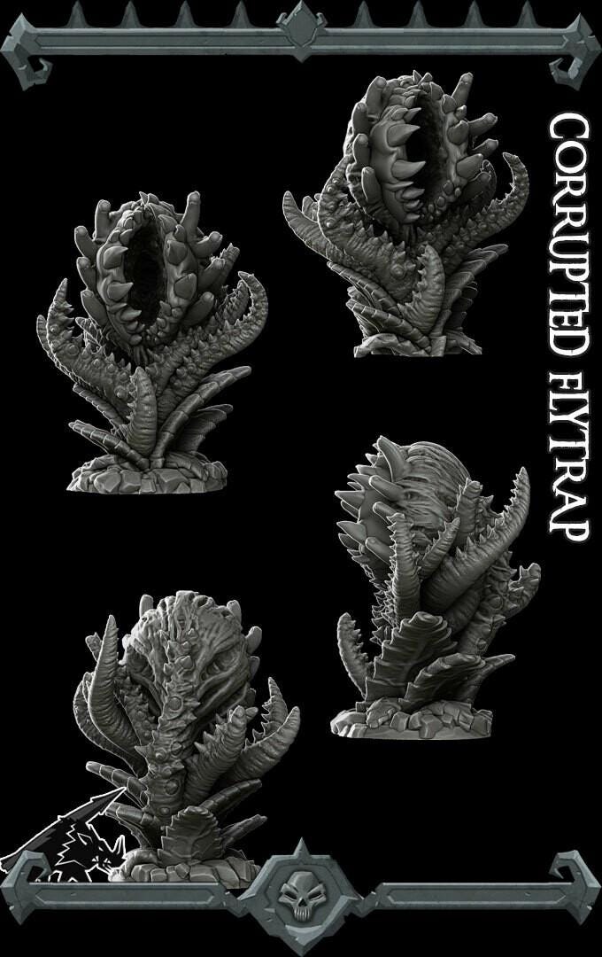 Corrupted Flytrap | Plant Miniature | Rocket Pig Games | Resin | Fantasy | DnD | RPG | TTRPG | Tabletop