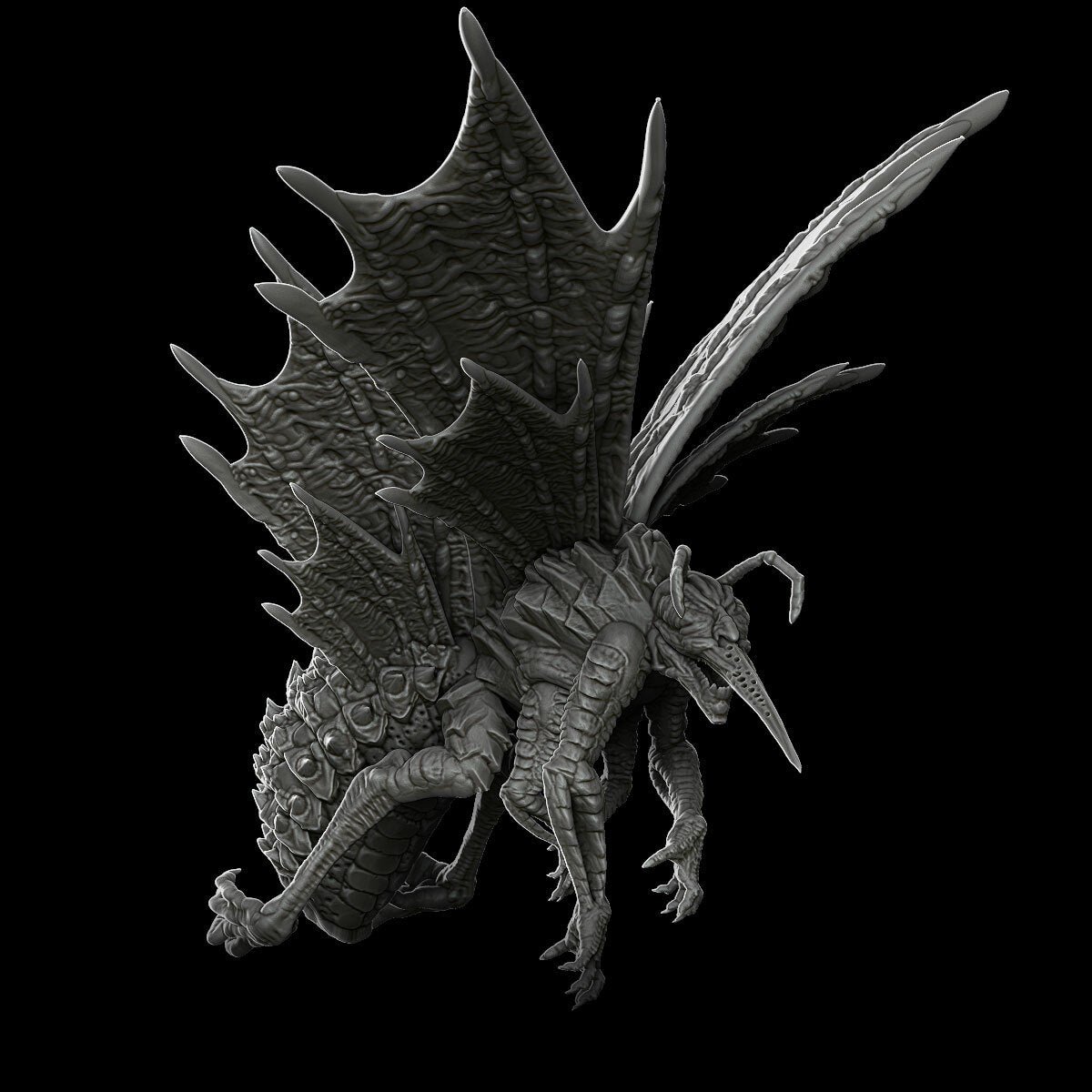 a black and white photo of a dragon
