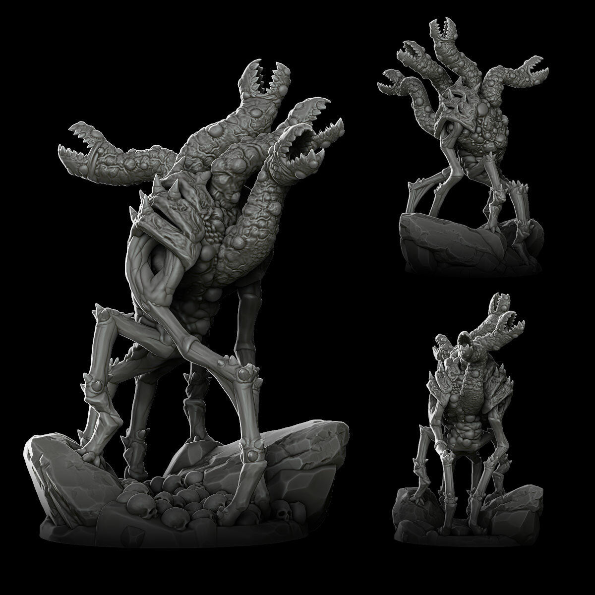 a statue of a creature on a rock
