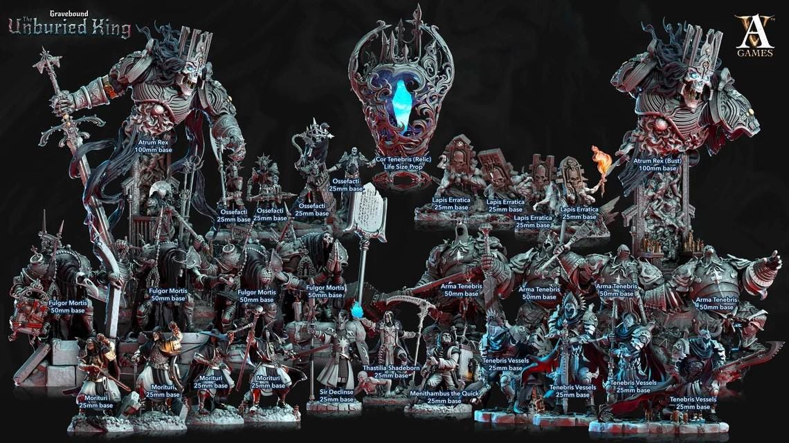 Atrum Rex | Undead Lich Sovereign Miniature | Archvillain games | The Unburied King | Resin | Fantasy | DnD | RPG | TTRPG | Tabletop